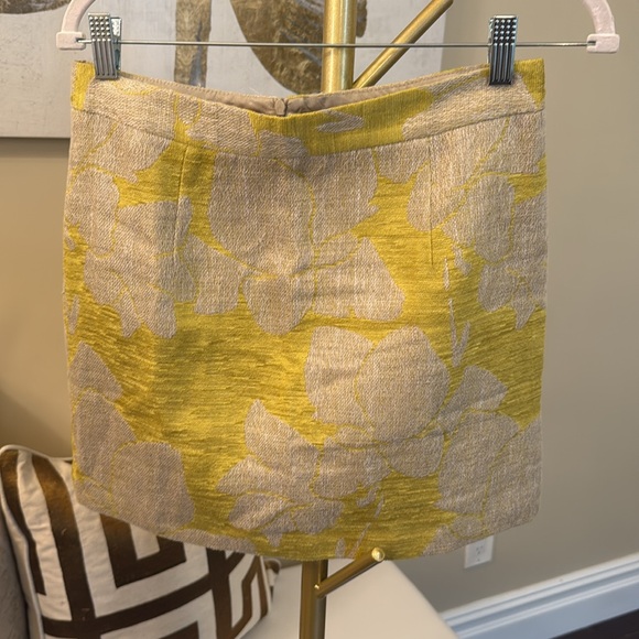 Zara Yellow Cream Mini burlap mini Skirt - Picture 4 of 10